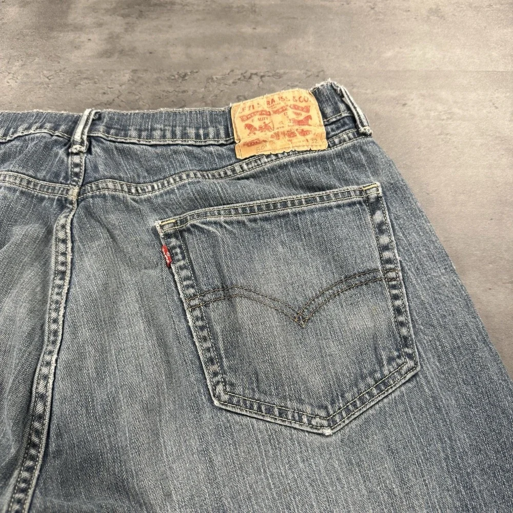 Levi's‎ 505 Blue Jeans 36x32 Blue Denim Dark Wash Regular Straight Fit Cowboy